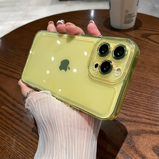 Candy Color Transparent Shockproof Compatible with iPhone Case