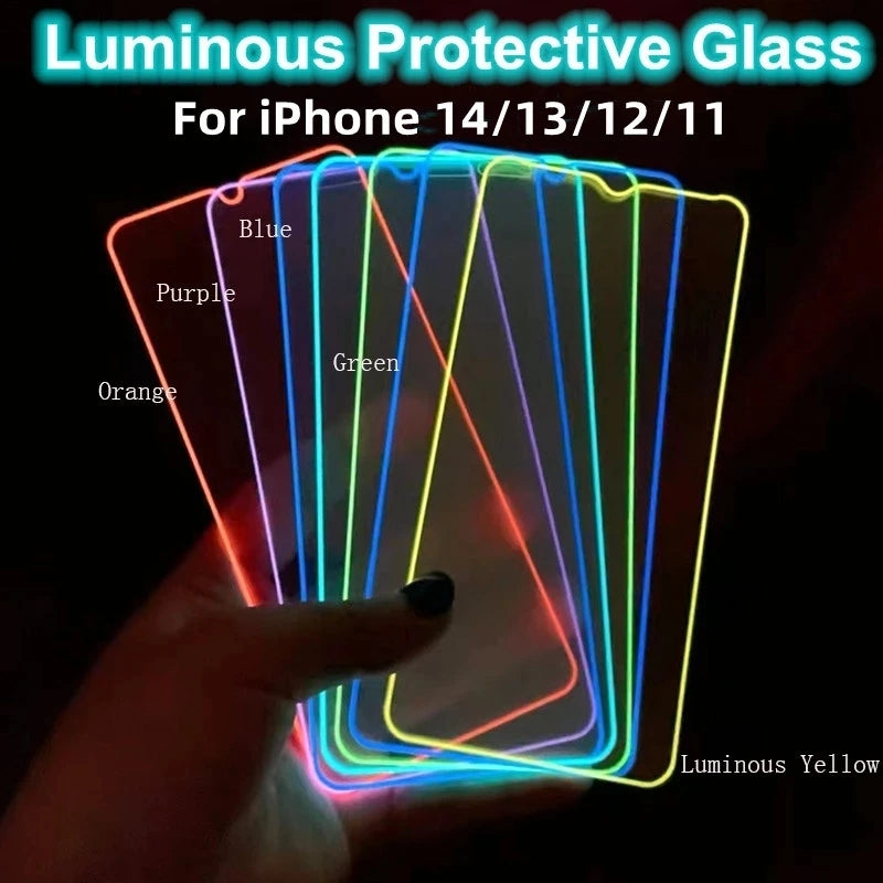 Luminous Tempered Glass Compatible with iPhone Screen Protectors