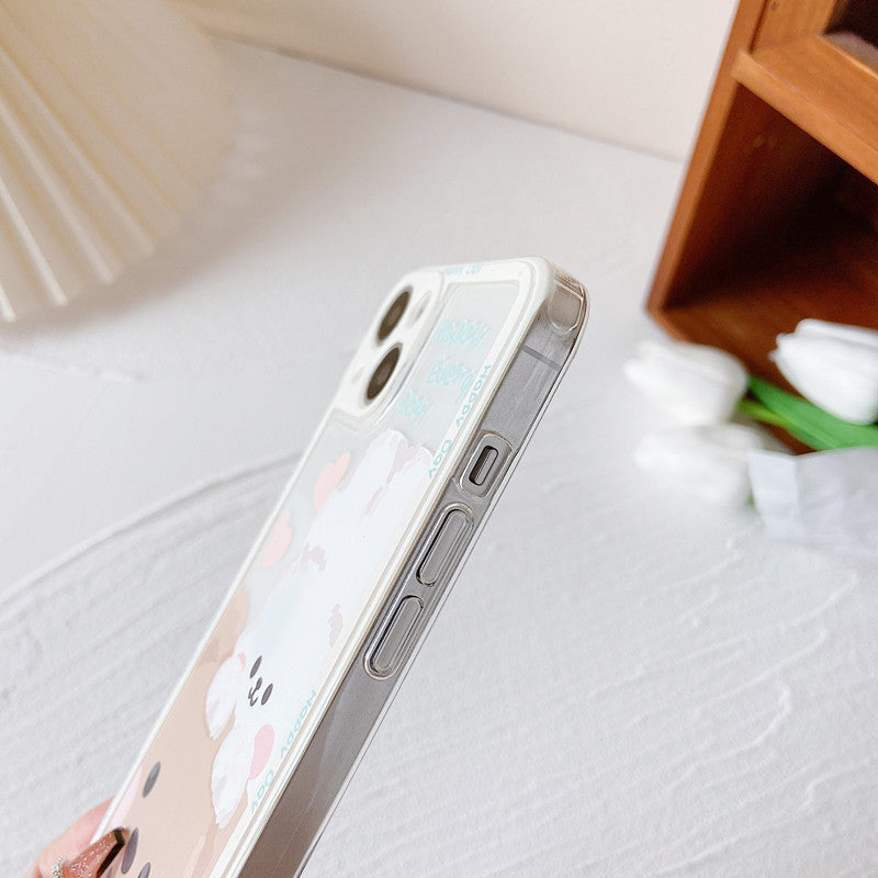 Cute Cartoon Bear Rabbit Silicone Soft Compatible with iPhone Case