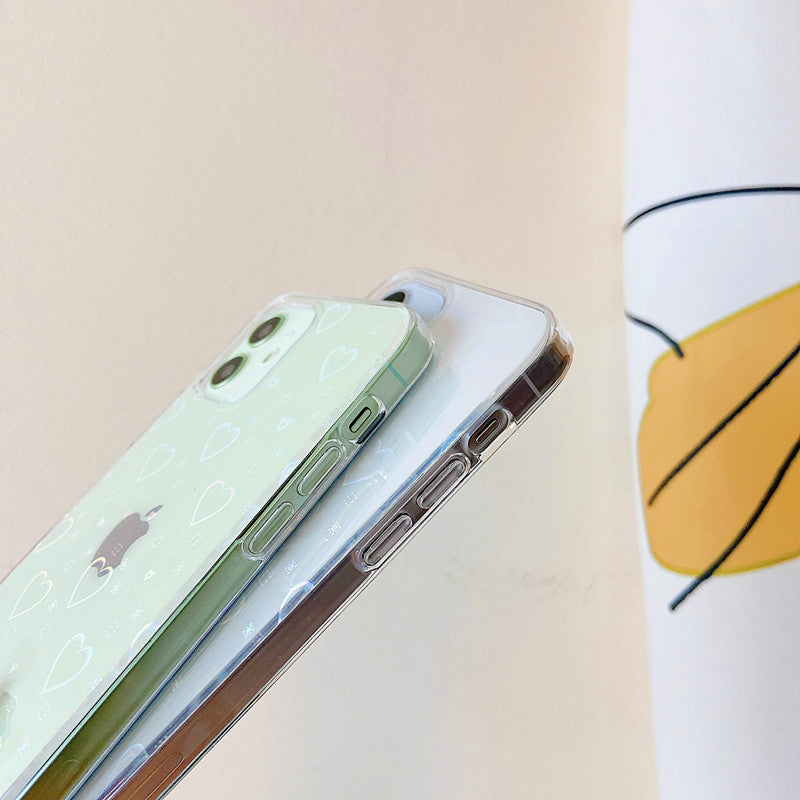 Laser Heart Clear Compatible with iPhone Case