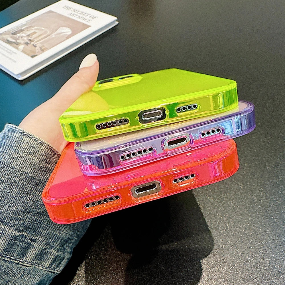 Fluorescent Color Laser Aurora Compatible with iPhone Case