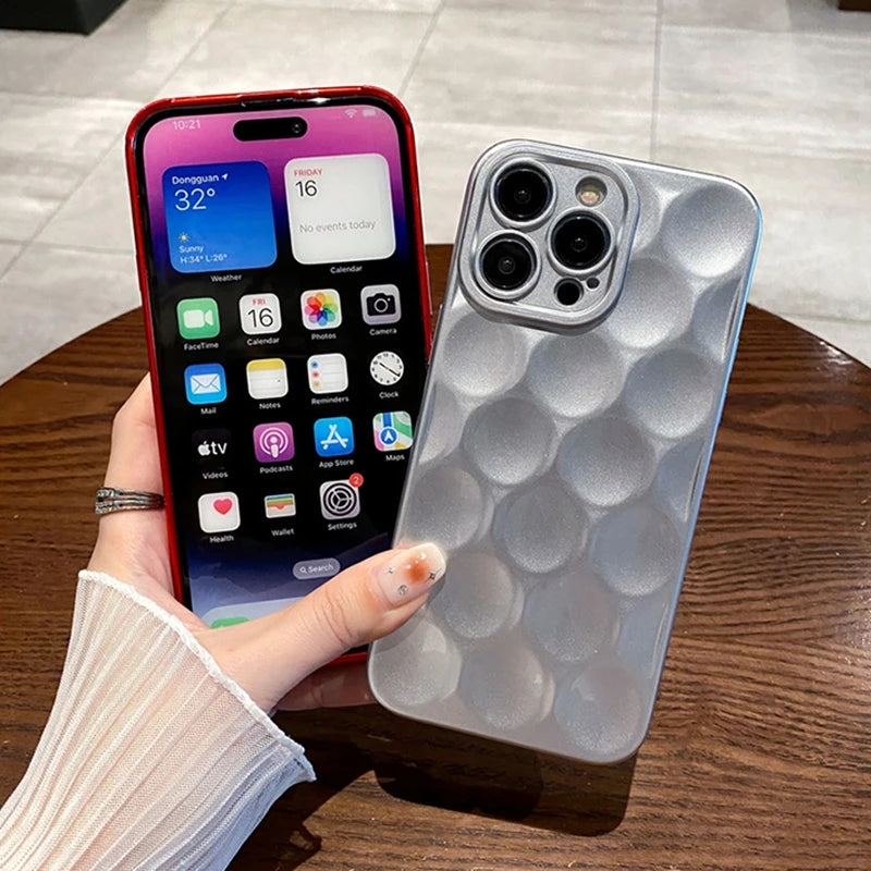 Fashion 3D Honeycomb Pattern Soft Silicone Shockproof Compatible with iPhone Case