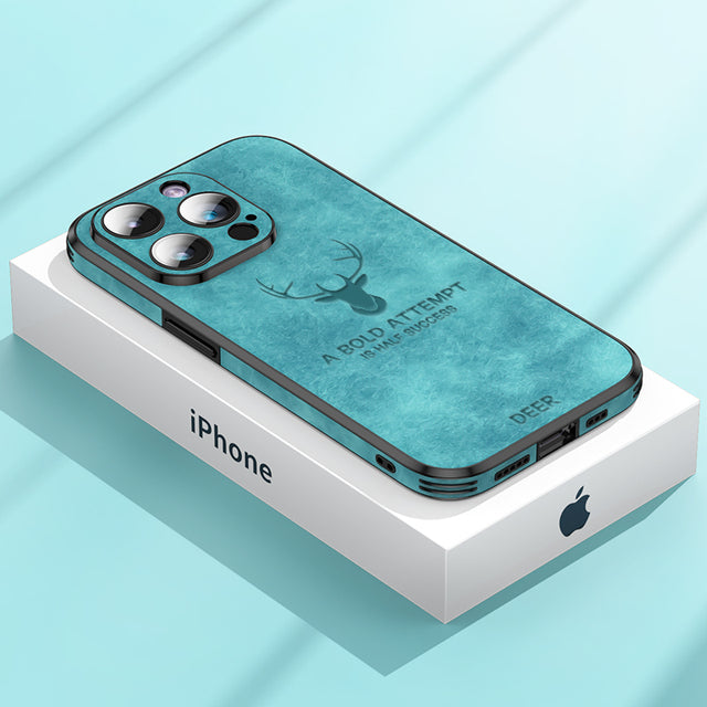 Luxury Deer Leather Compatible with iPhone Case