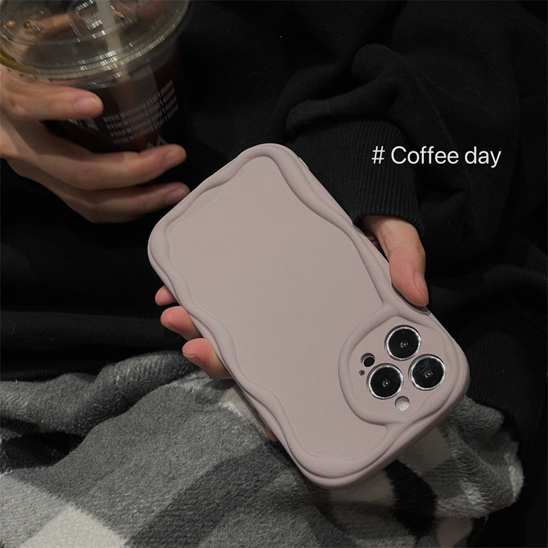 Curly Wavy Frame Candy Color Compatible with iPhone Case
