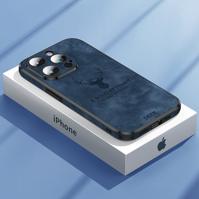 Luxury Deer Leather Compatible with iPhone Case