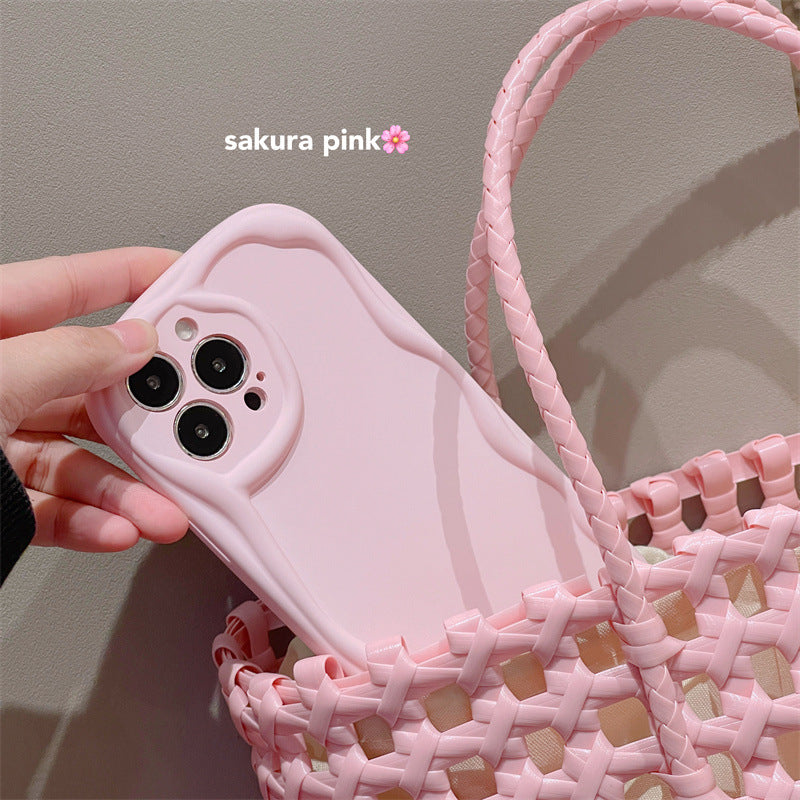 Curly Wavy Frame Candy Color Compatible with iPhone Case