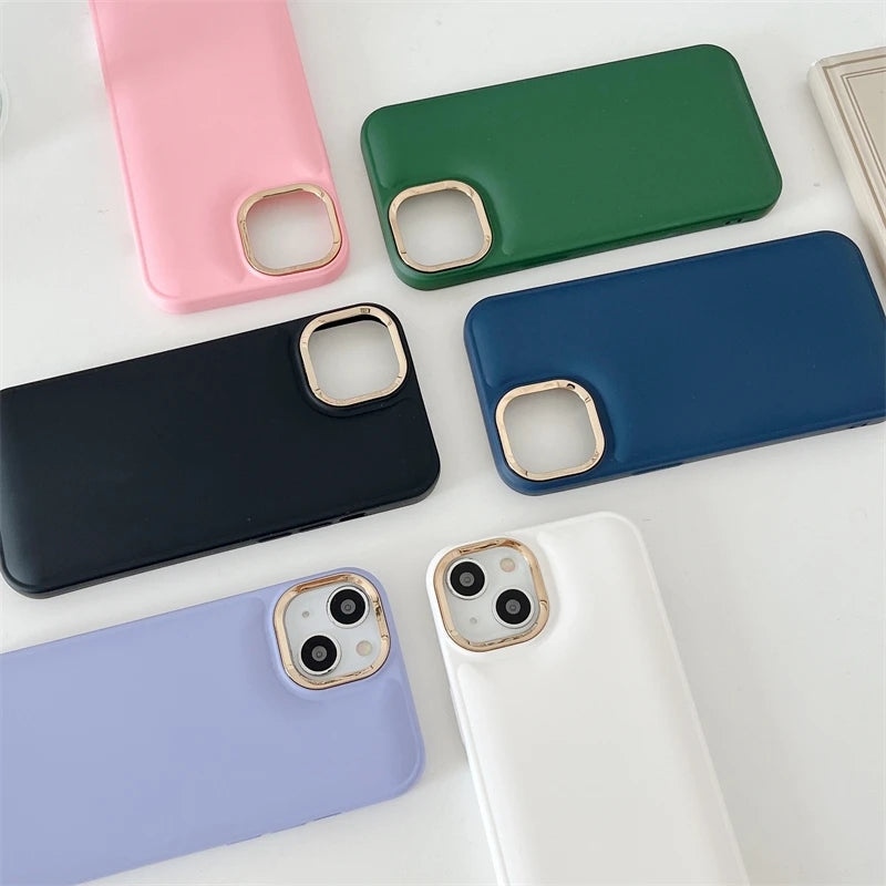 Candy Color Plating Camera Shockproof Compatible with iPhone Case