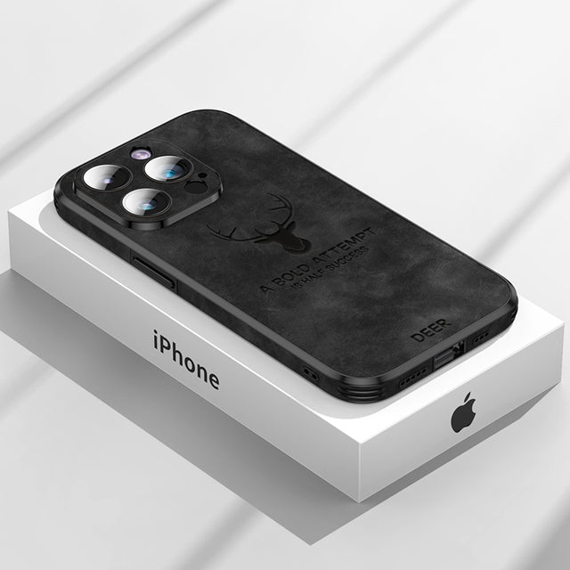 Luxury Deer Leather Compatible with iPhone Case