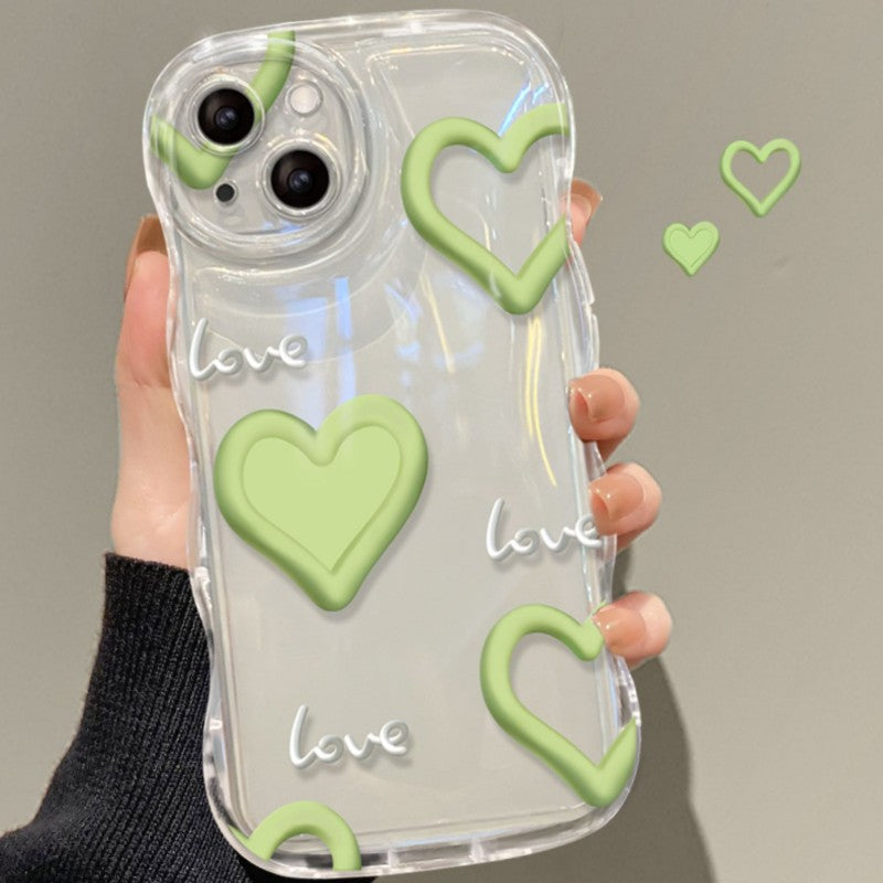 Curly Wave Frame Love Heart Compatible with iPhone Case