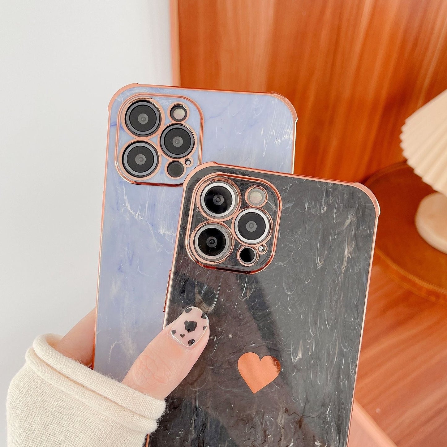 Marble Love Heart Soft Compatible with iPhone Case