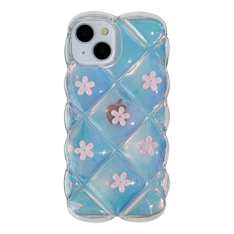 Luxury Laser 3D Flower Floral Clear Compatible with iPhone Case