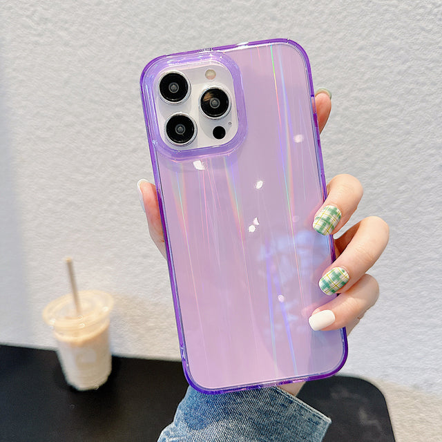 Fluorescent Color Laser Aurora Compatible with iPhone Case