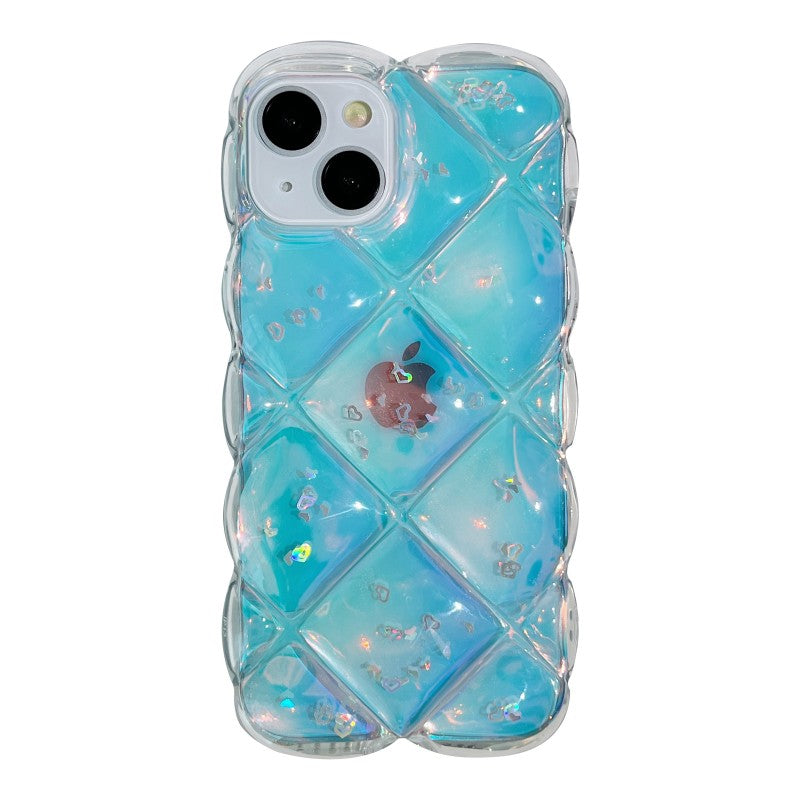 Luxury Laser 3D Love Heart Clear Compatible with iPhone Case