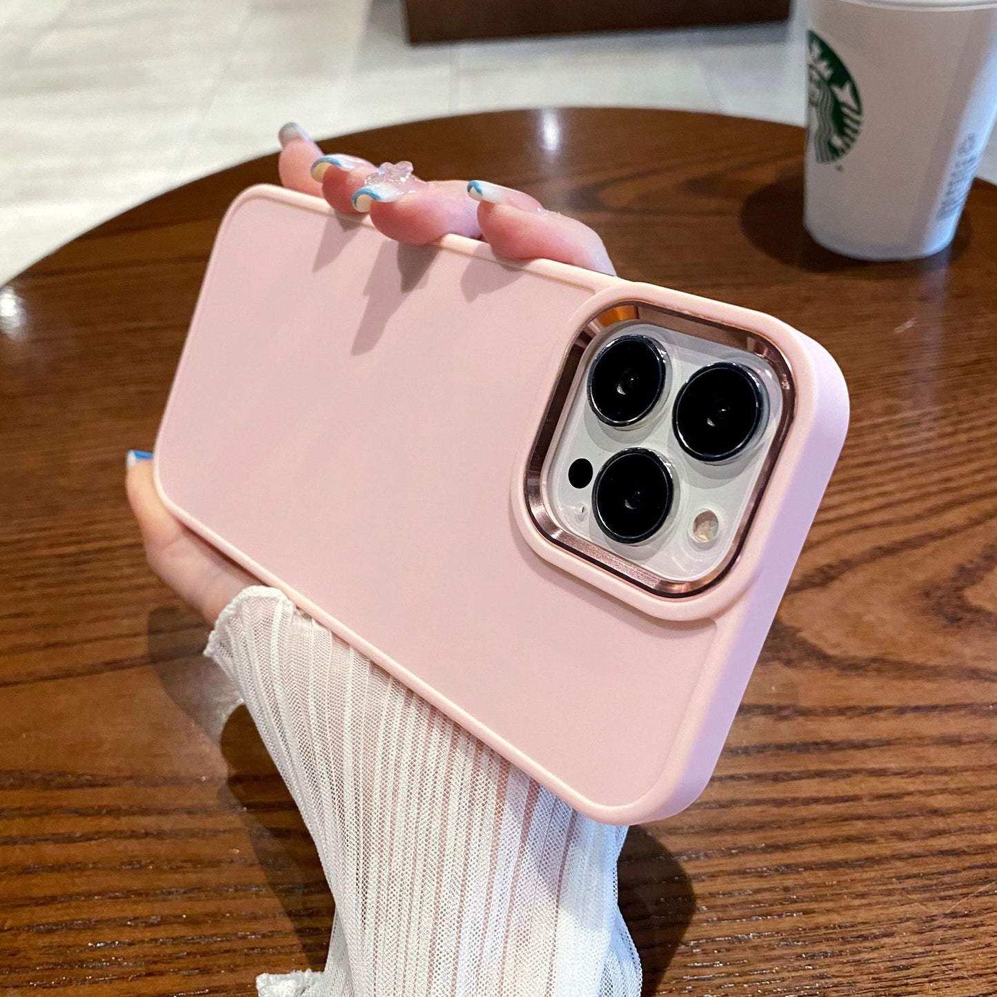 Plating TPU Metal Lens Compatible with iPhone Case