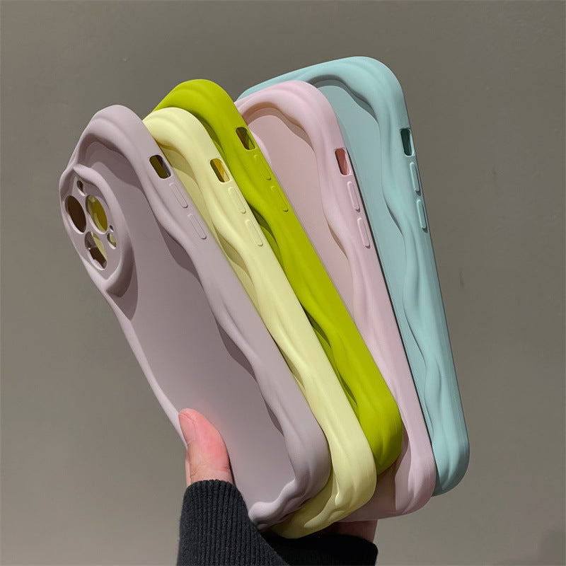 Curly Wavy Frame Candy Color Compatible with iPhone Case