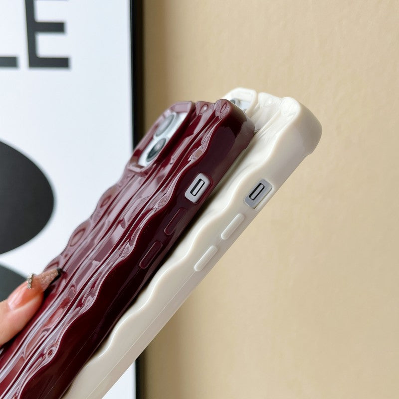 3D Curly Water Ripple Wave Pattern Compatible with iPhone Case