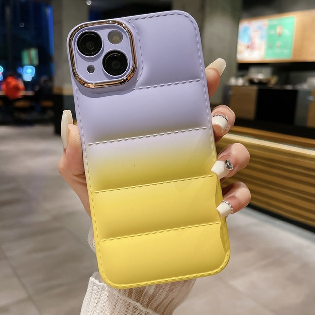 Gradient Color Down Jacket Compatible with iPhone Case