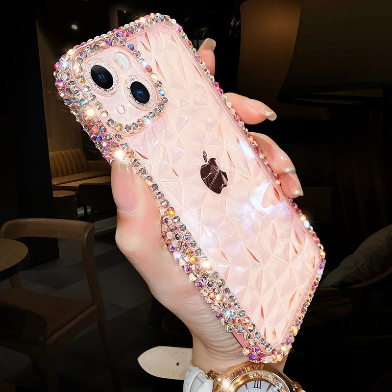 Luxury Glitter Bling Sparkling Diamond Crystal Transparent Compatible with iPhone Case