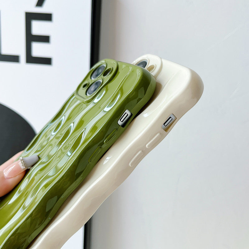 caseluu Curly Water Ripple Wave Frame Pattern Compatible with iPhone Case