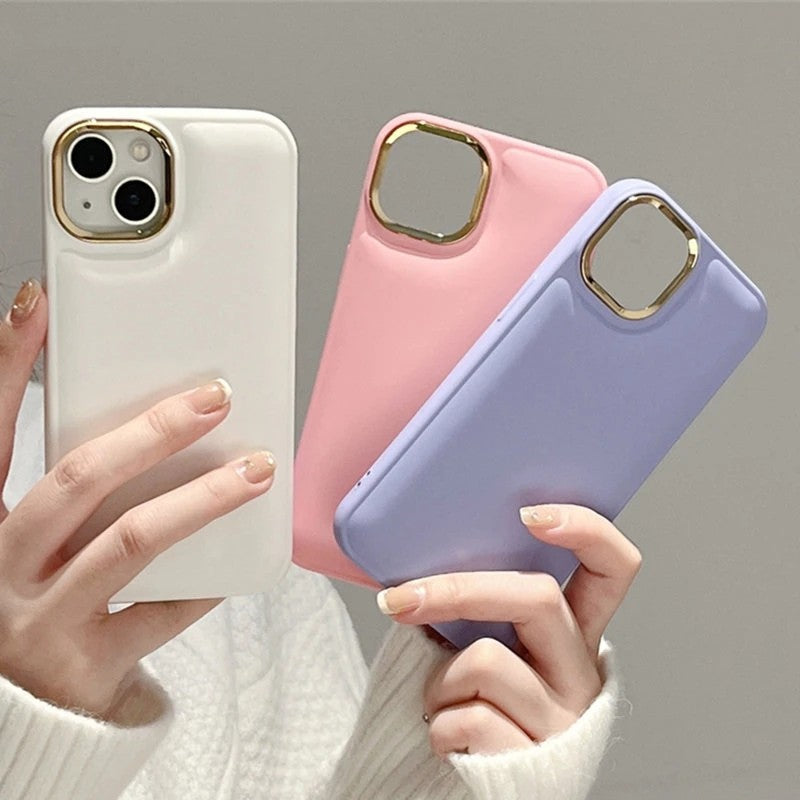 Candy Color Plating Camera Shockproof Compatible with iPhone Case