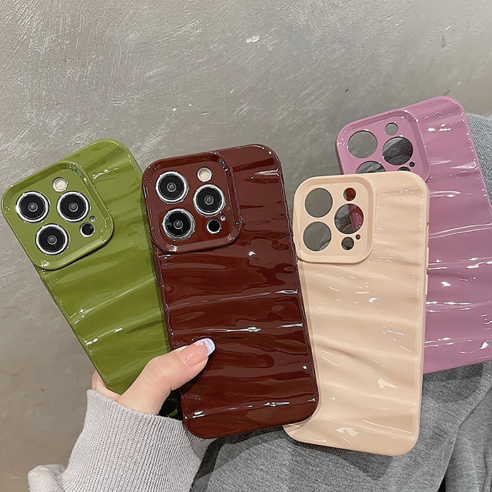 3D Water Ripple Pattern Shockproof Compatible with iPhone Case