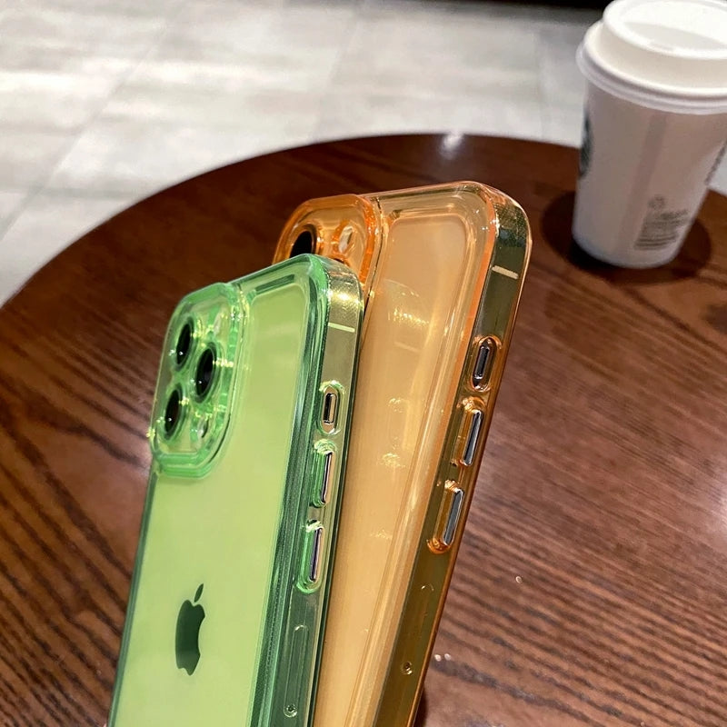 Candy Color Transparent Shockproof Compatible with iPhone Case