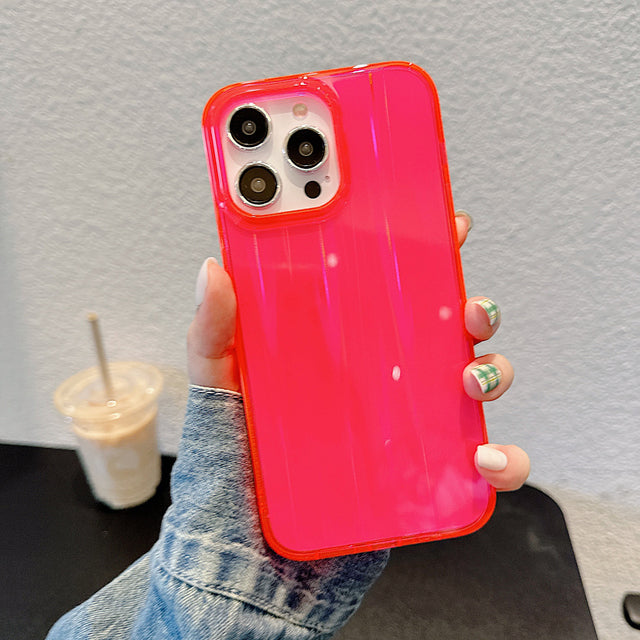 Fluorescent Color Laser Aurora Compatible with iPhone Case