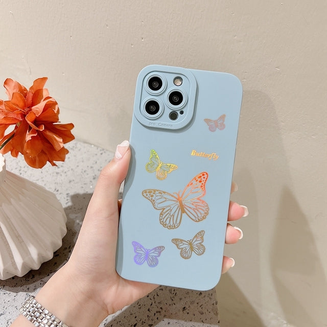 Laser Colorful Butterfly Compatible with iPhone Case