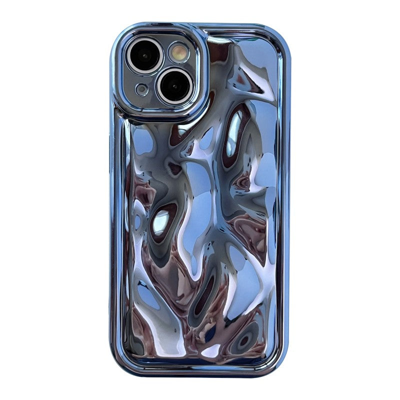 Metal Style Water Ripple Wave Pattern Compatible with iPhone Case