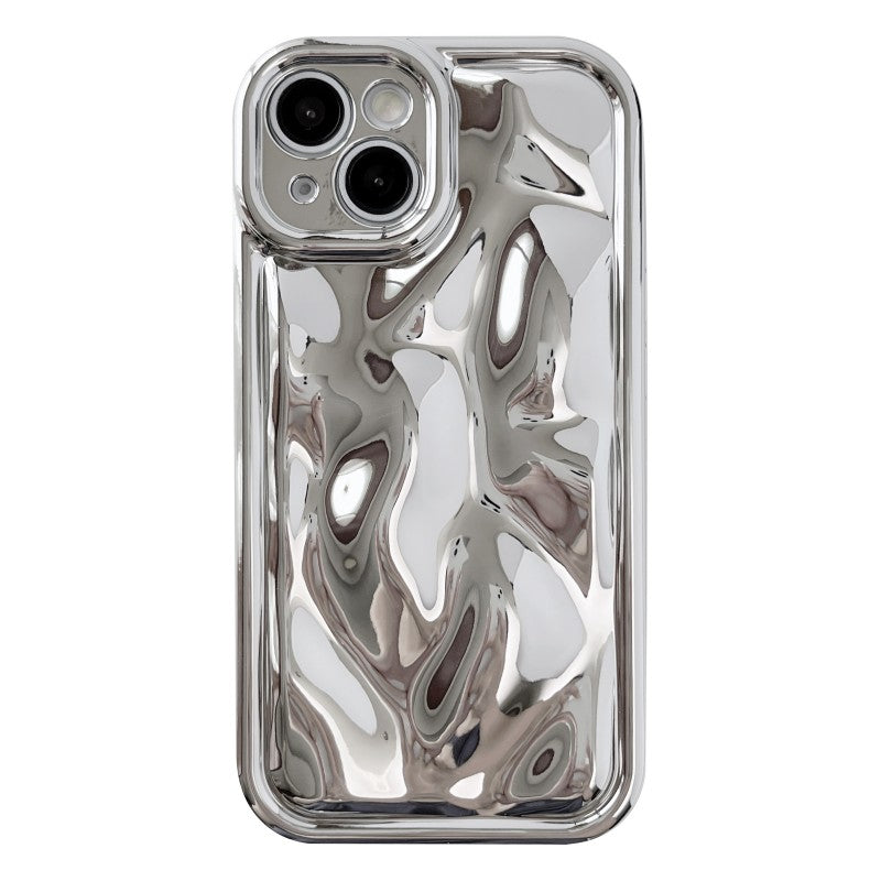 Metal Style Water Ripple Wave Pattern Compatible with iPhone Case