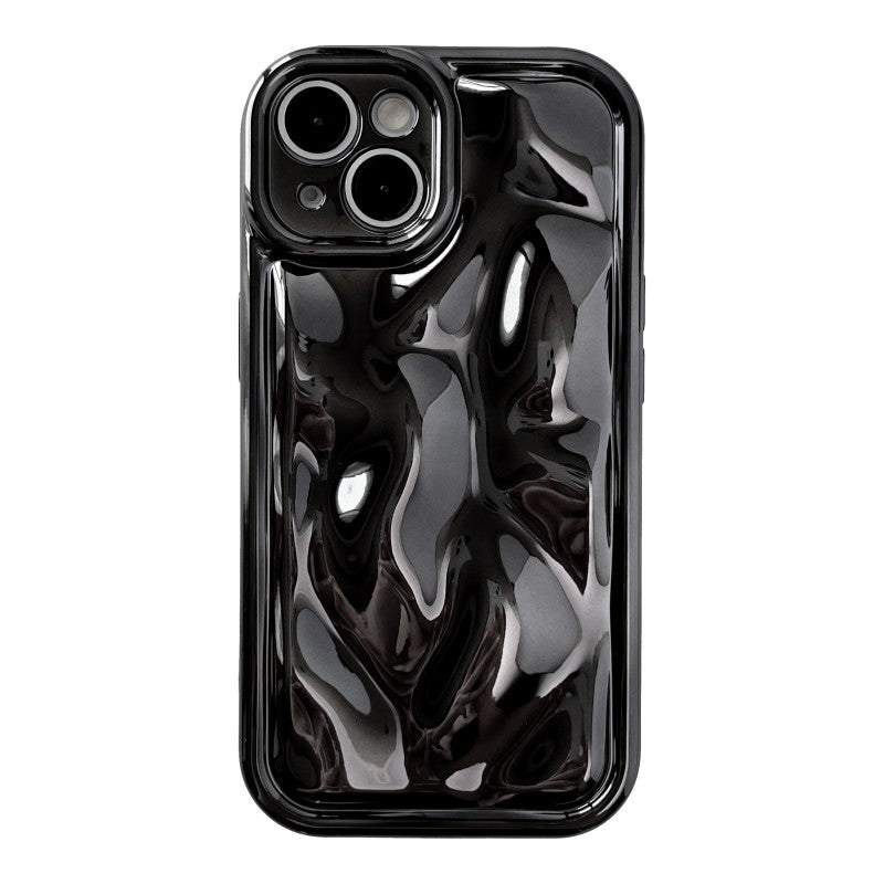 Metal Style Water Ripple Wave Pattern Compatible with iPhone Case