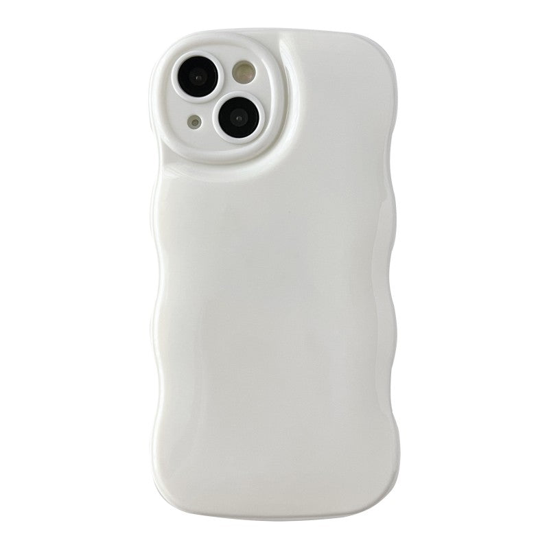 Curly Wave Frame Clear Padded Compatible with iPhone Case