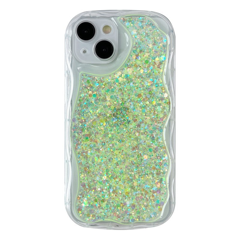 Wave Frame Glitter Foil Compatible with iPhone Case