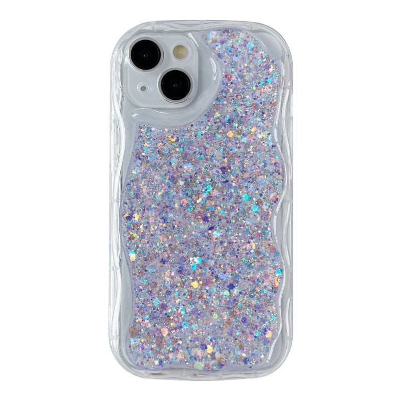 Wave Frame Glitter Foil Compatible with iPhone Case