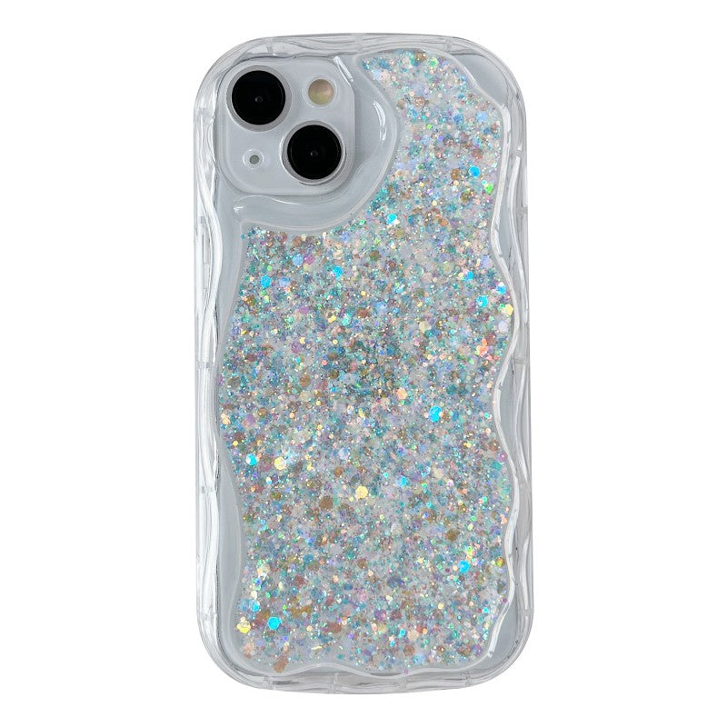 Wave Frame Glitter Foil Compatible with iPhone Case