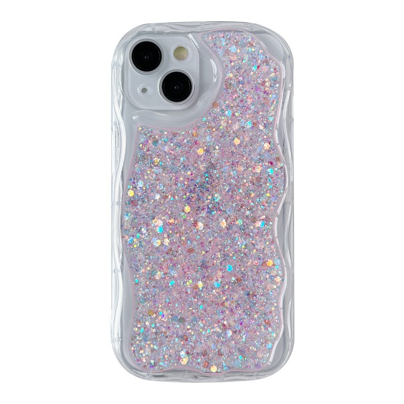 Wave Frame Glitter Foil Compatible with iPhone Case
