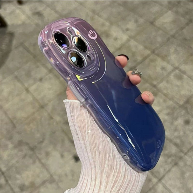 Smile Face Wave Frame Silicone Shockproof Compatible with iPhone Case
