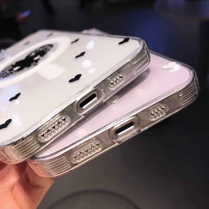 Love Heart Butterfly for Magnetic Magsafe Wireless Charging Transparent Soft Compatible with iPhone Case