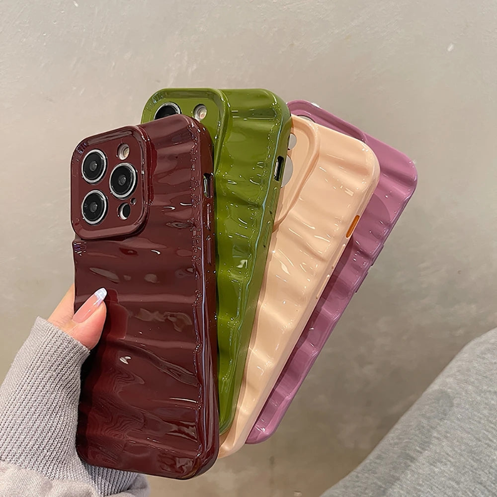 3D Water Ripple Pattern Shockproof Compatible with iPhone Case