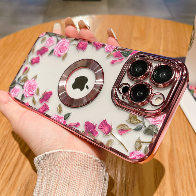 Flower Floral Clear for Magsafe Magnetic Wireless Charging Compatible with iPhone Case