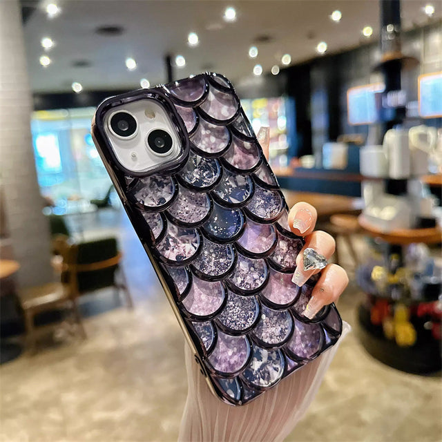 Luxury Glitter Mermaid Fish Scale Pattern Compatible with iPhone Case