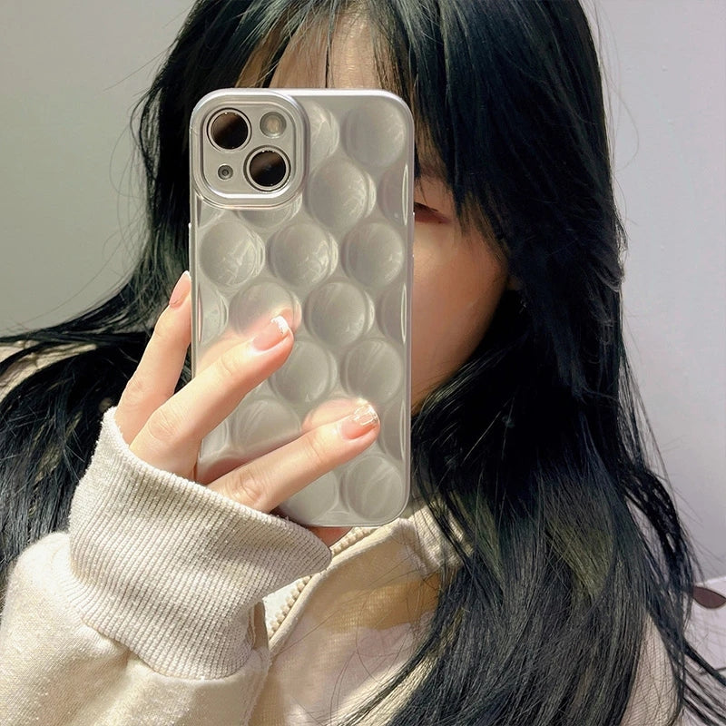 Fashion 3D Honeycomb Pattern Soft Silicone Shockproof Compatible with iPhone Case