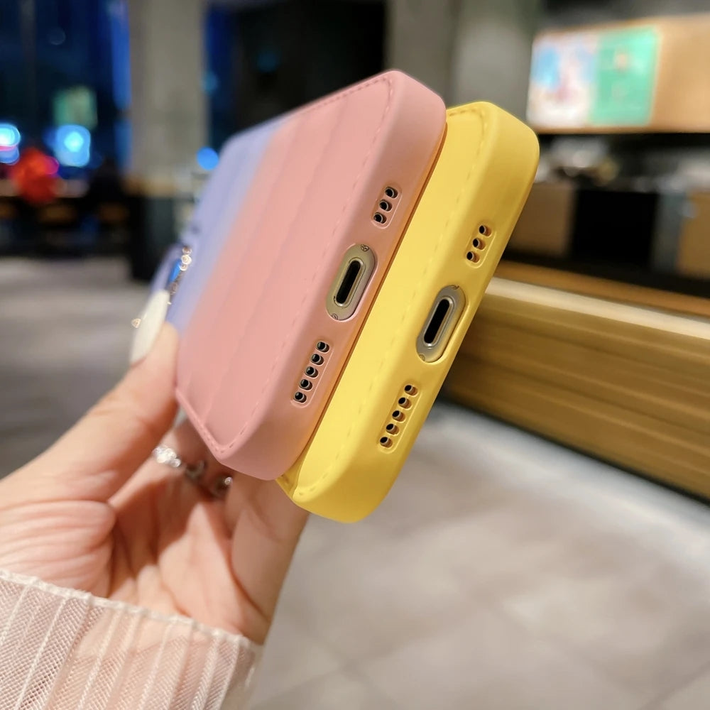 Gradient Color Down Jacket Compatible with iPhone Case