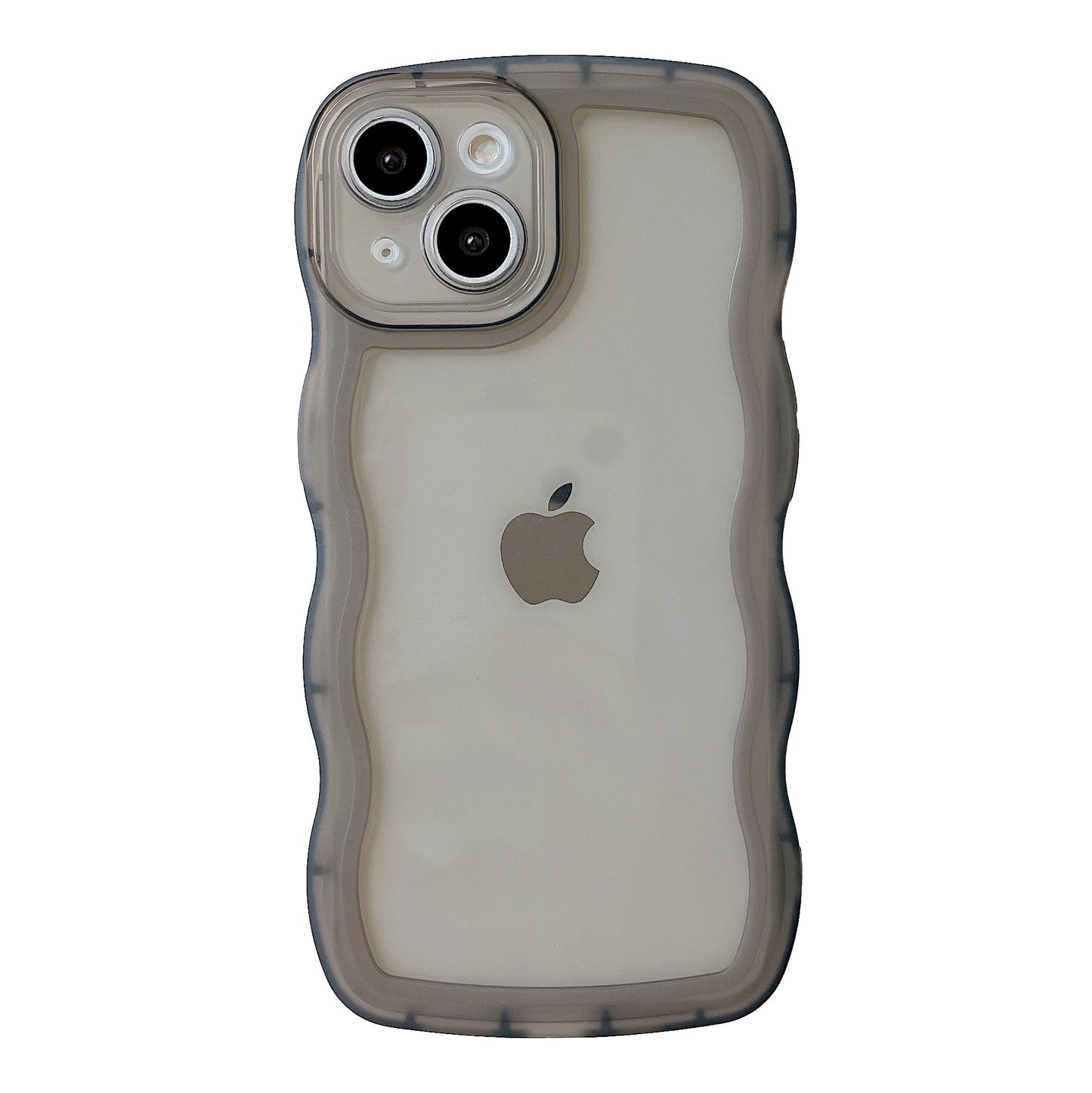 Curly Wave Frame Clear Soft Compatible with iPhone Case