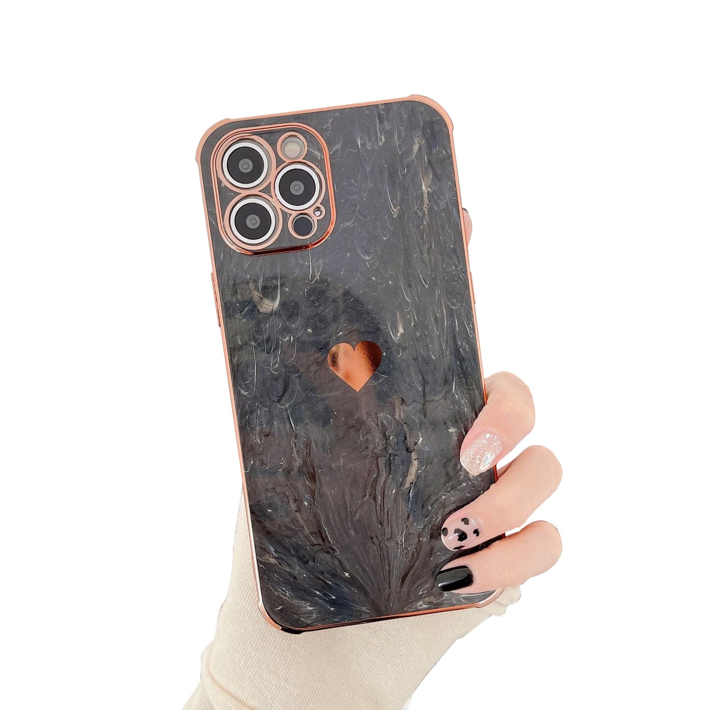 Marble Love Heart Soft Compatible with iPhone Case