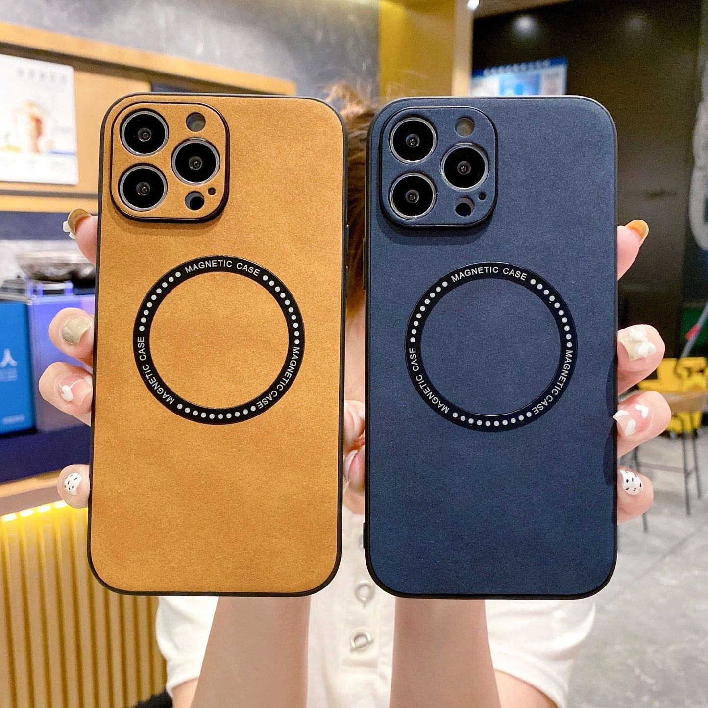 Leather for Magsafe Magnetic Wireless Charging Compatible with iPhone Case