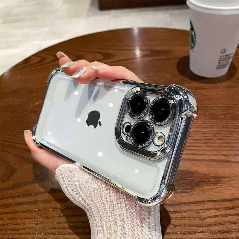 Plating Shockproof Airbag Transparent Compatible with iPhone Case
