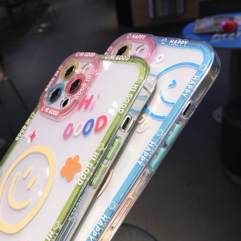 Cute Cartoon Smile Flower Clear Compatible with iPhone Case