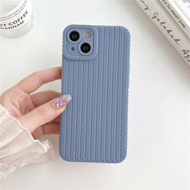 Weave Pattern Matte Compatible with iPhone Case