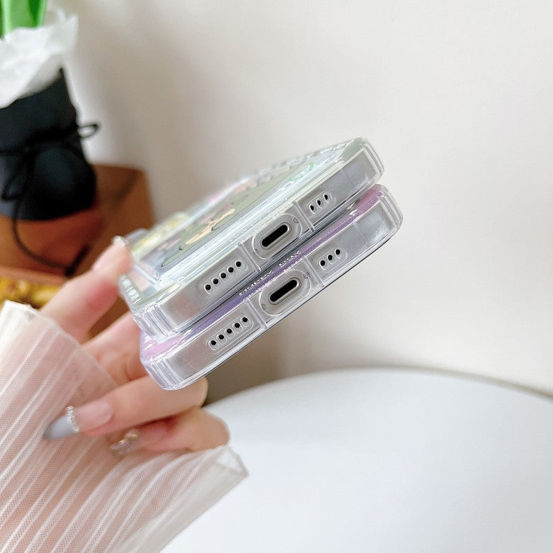 Cute Cartoon Dinosaur Couple Matching Card Holder Compatible with iPhone Case